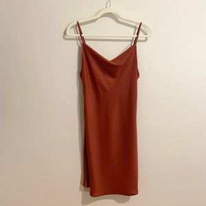 Urban Outfitters - Burnt Orange Satin Dress - Small